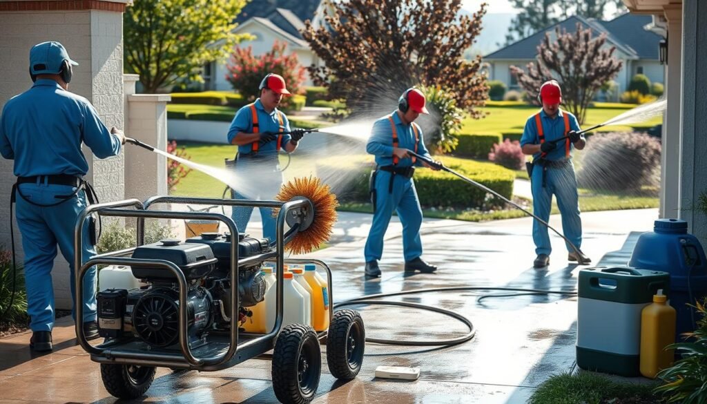 experienced pressure cleaning team